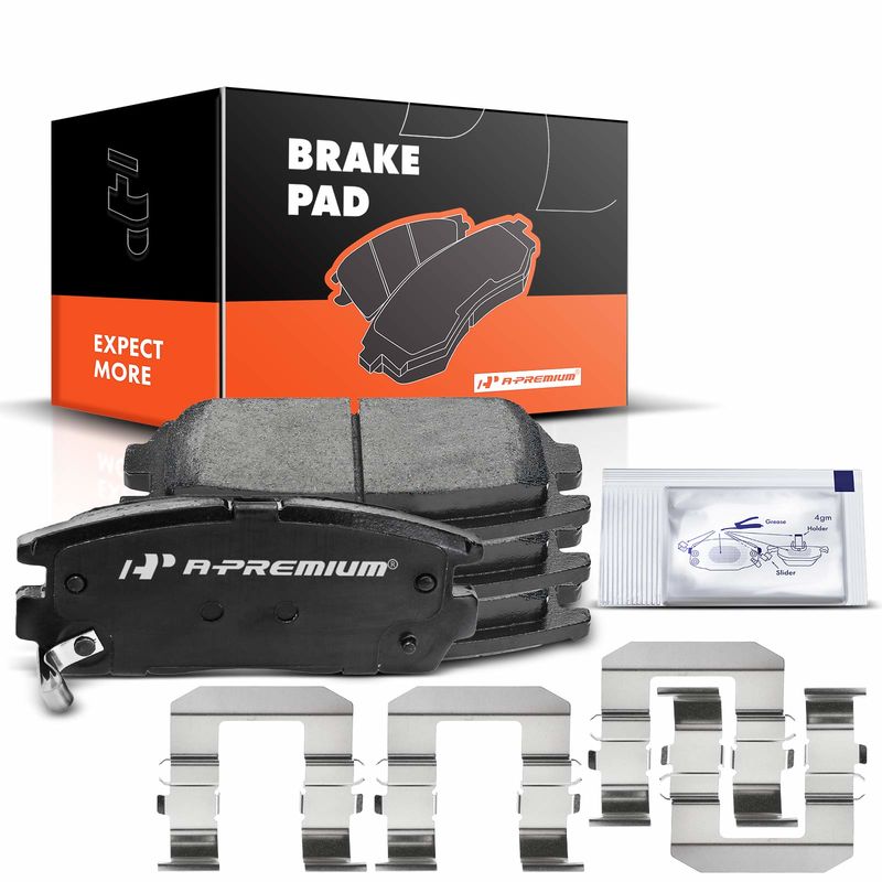 4pcs Rear Driver & Passenger Ceramic Brake Pads with Sensor for Chevrolet Equinox 07-17 GMC Pontiac Saturn Suzuki