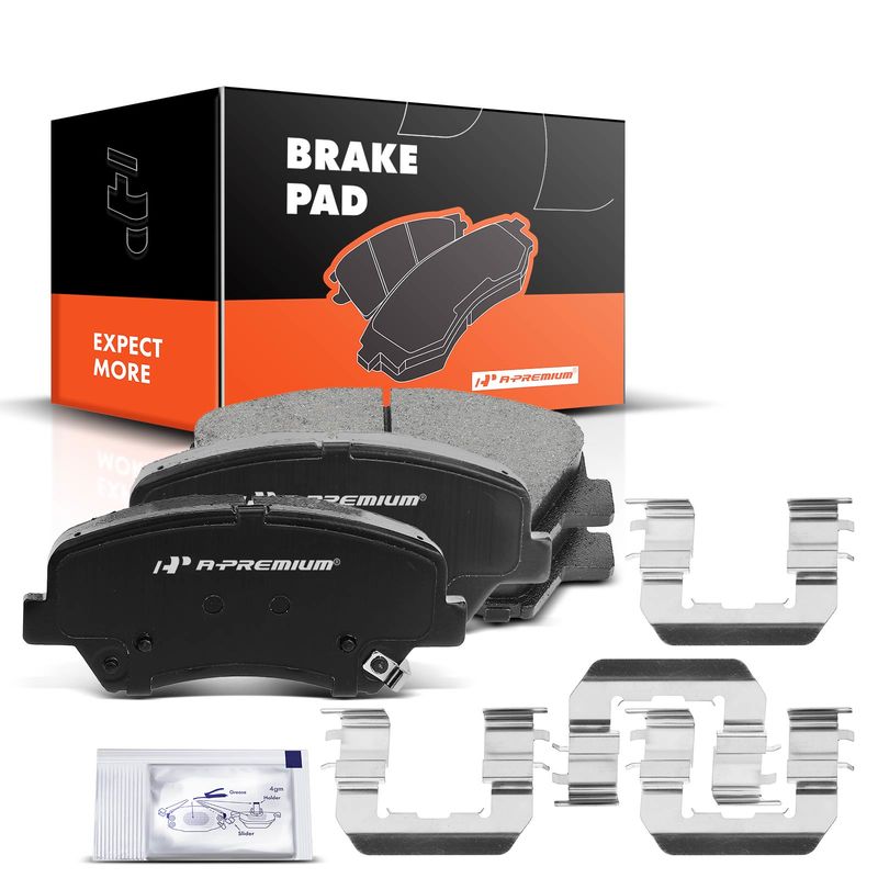 4pcs Front Driver & Passenger Ceramic Brake Pads with Sensor for Hyundai Elantra 2011-2016 Kia Forte Koup 2014-2016