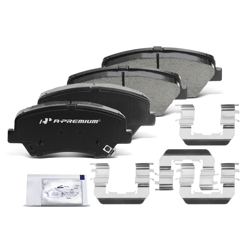 4pcs Front Driver & Passenger Ceramic Brake Pads with Sensor for Hyundai Elantra 2011-2016 Kia Forte Koup 2014-2016