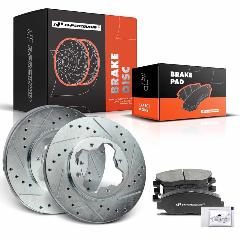 Front Drilled Rotors & Ceramic Brake Pads for Honda Accord 90-97 Acura CL 2.2L