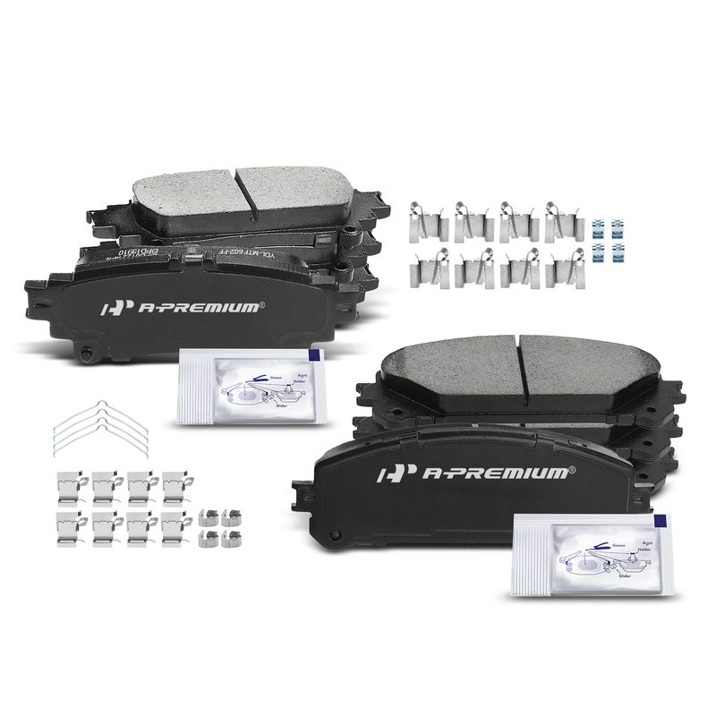 8pcs Front & Rear Ceramic Brake Pads  for Toyota Highlander Sienna Lexus RX350 RX450h