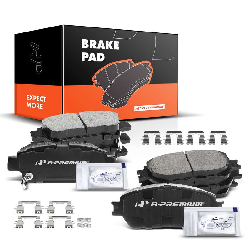 8pcs Front & Rear Ceramic Brake Pads  for Toyota Sienna 2004-2010 4-Wheel Disc Brakes