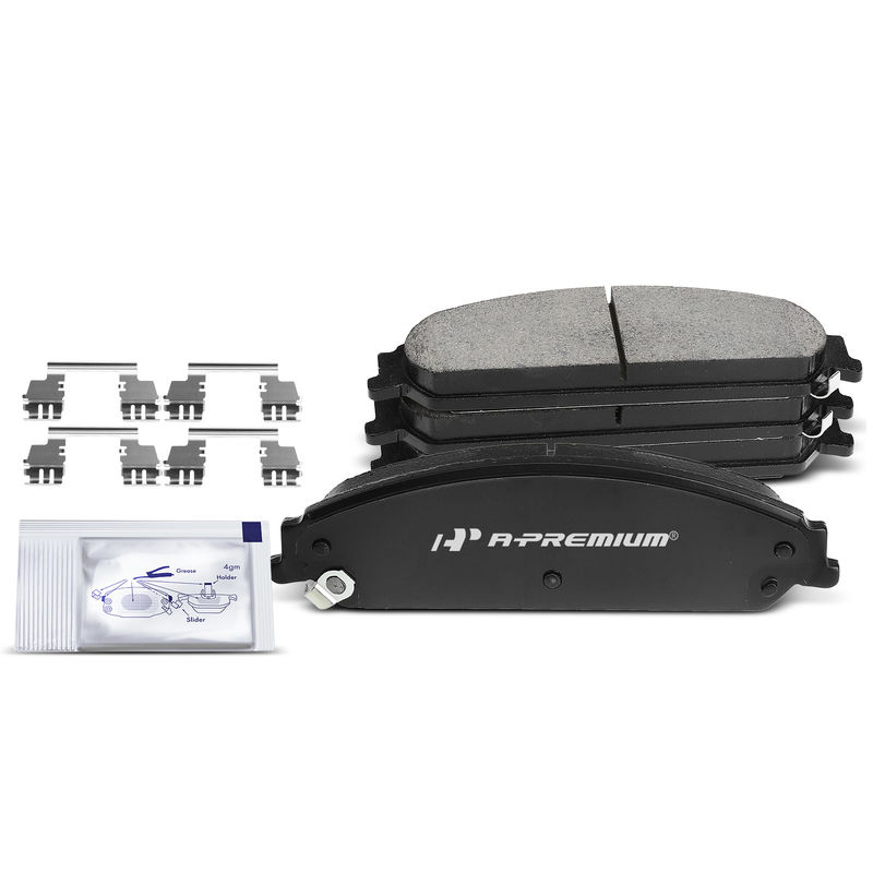 4pcs Front Driver & Passenger Ceramic Brake Pads with Sensor for Chrysler 300 05-20 Dodge Challenger Charger Magnum