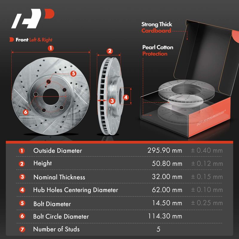 Front Drilled Rotors & Ceramic Brake Pads for Lexus GS300 93-05 GS400 GS430 IS300