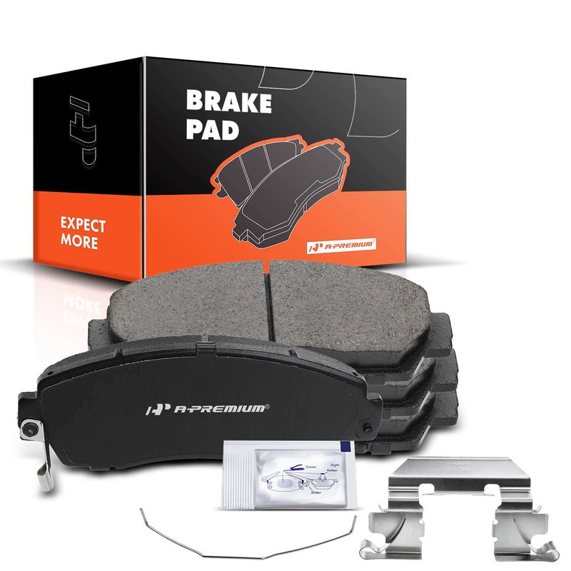 4pcs Front Driver & Passenger Ceramic Brake Pads with Sensor for Honda Civic Crosstour CR-V Subaru Legacy Acura RDX