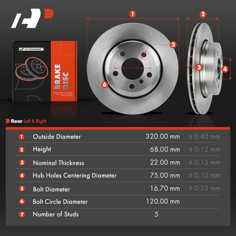 Rear Disc Brake Rotors for BMW X3 2004-2011 E83 F25 317.5 mm