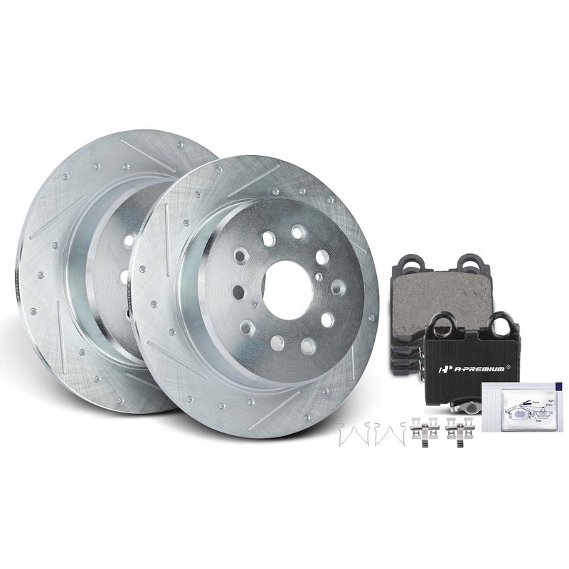 Rear Drilled Rotors & Ceramic Brake Pads for Lexus GS300 GS400 GS430 IS300 SC430