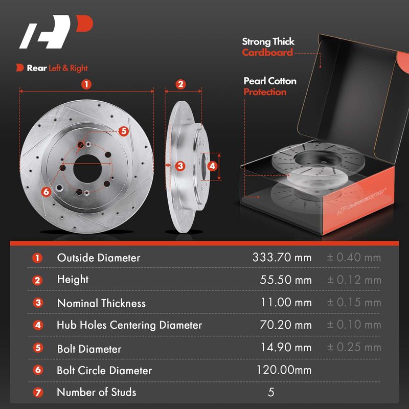 Front & Rear Drilled Rotors & Ceramic Brake Pads for Honda Ridgeline 06-11