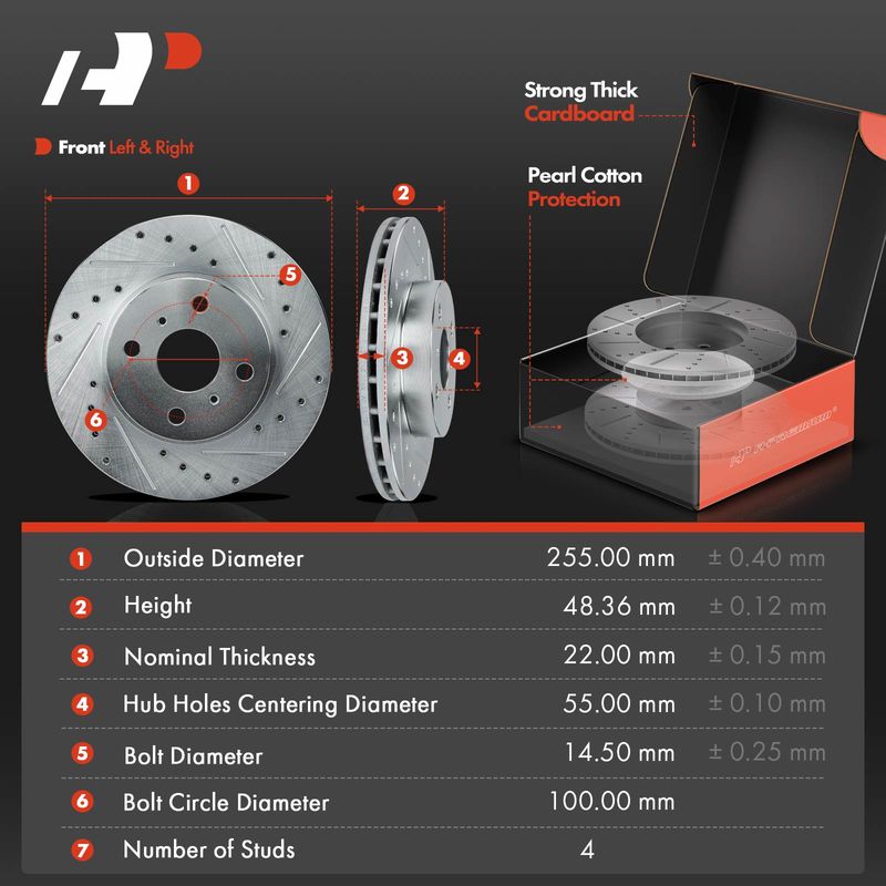 Front Drilled Rotors & Ceramic Brake Pads for Chevrolet Prizm Toyota Corolla