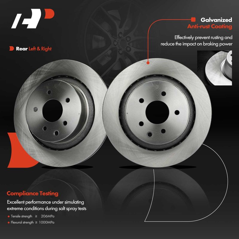 Rear Disc Brake Rotors for INFINITI G35 2007-2008 G37 2008-2013 Q60 2014-2015