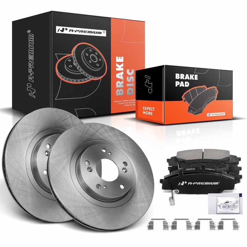 Front Disc Brake Rotors & Ceramic Brake Pads for Acura CSX 2007-2010 Honda Civic