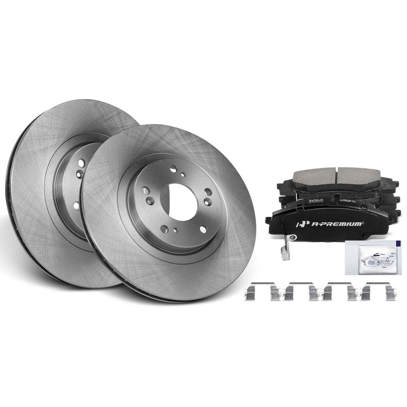 Front Disc Brake Rotors & Ceramic Brake Pads for Acura CSX 2007-2010 Honda Civic