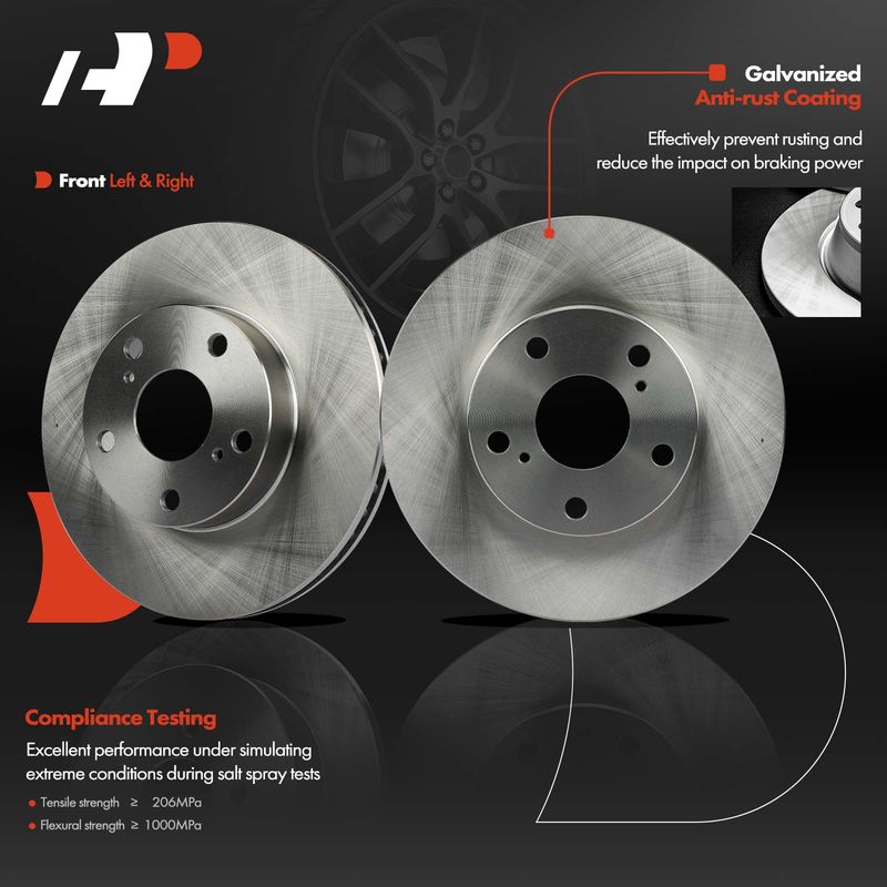 Front Disc Brake Rotors for Toyota Tacoma 2005-2015 5 Lug Model