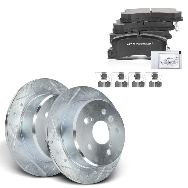 Rear Drilled Rotors & Ceramic Brake Pads for Toyota Camry 92-99 Solara Lexus