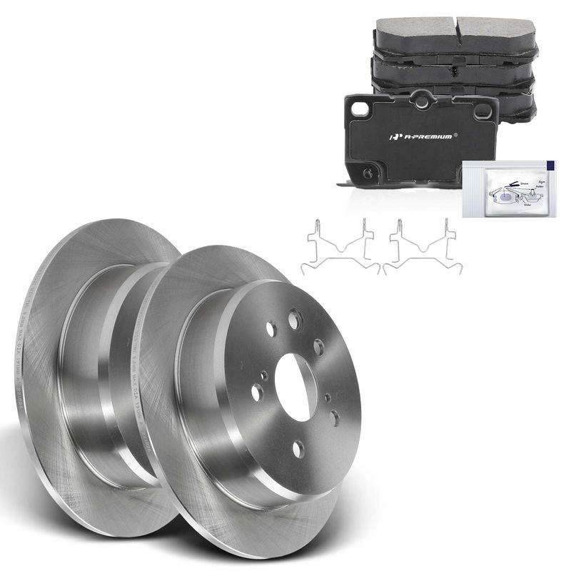 Rear Disc Brake Rotors & Ceramic Brake Pads for Lexus IS250 2006-2013 V6 2.5L