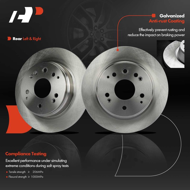 Rear Disc Brake Rotors for Acura TL 1999 2000 2001 2002 2003 V6 3.2L