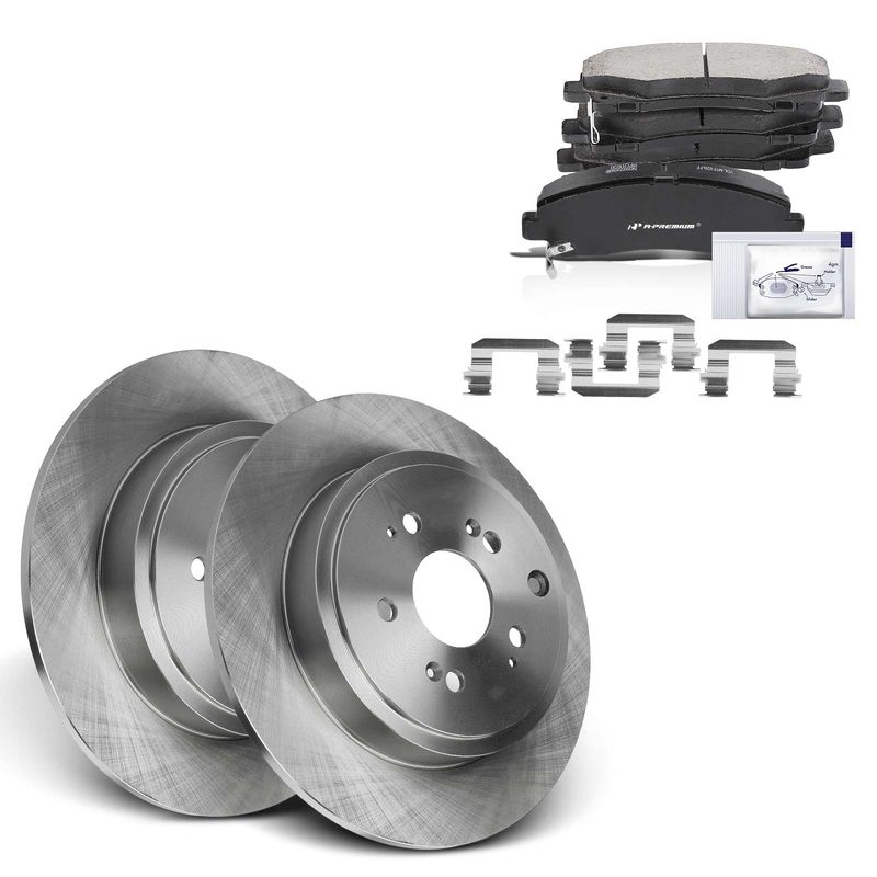 Front Disc Brake Rotors & Ceramic Brake Pads for Honda Ridgeline 2006-2011 3.5L