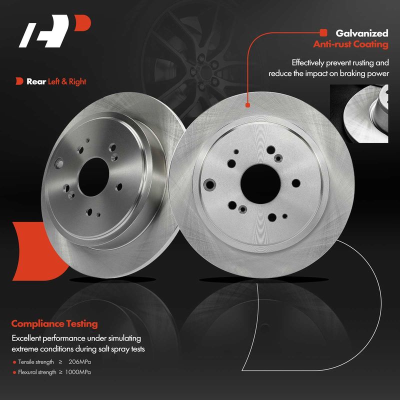 Rear Disc Brake Rotors for Acura MDX 2001-2006 Honda Pilot 2001-2006 V6 3.5L