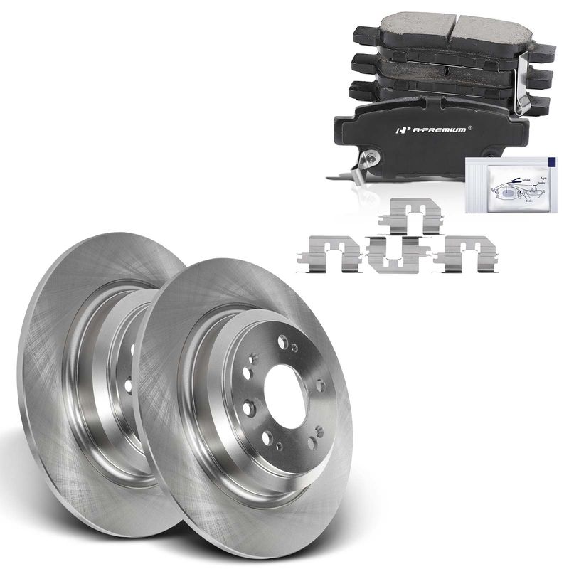 Rear Disc Brake Rotors & Ceramic Brake Pads for Acura TL 2009-2014 V6 3.5L 3.7L