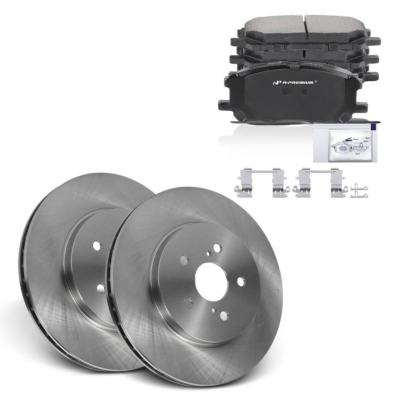 Front Disc Brake Rotors & Ceramic Brake Pads for Toyota Highlander 06-07 Lexus