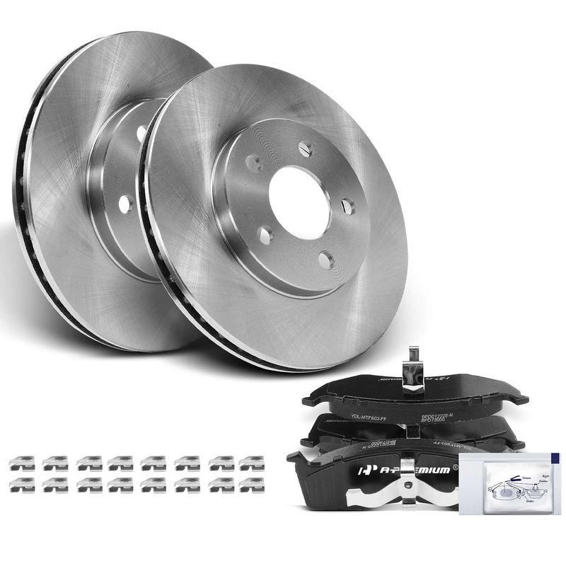 Front Disc Brake Rotors & Ceramic Brake Pads for Dodge Neon Plymouth Neon