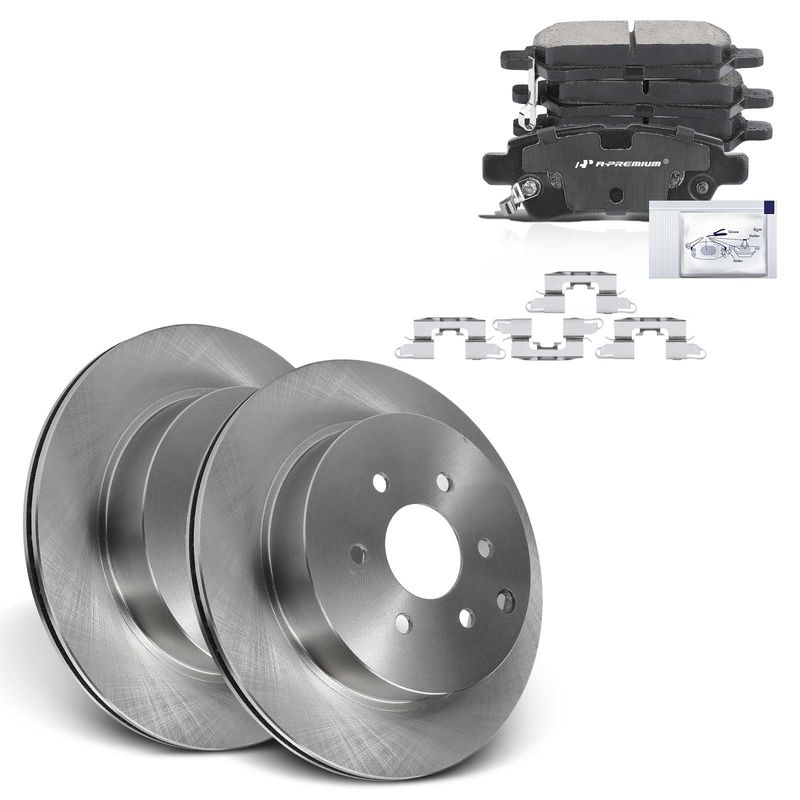 Rear Disc Brake Rotors & Ceramic Brake Pads for Nissan Pathfinder 2005-2012 4.0L