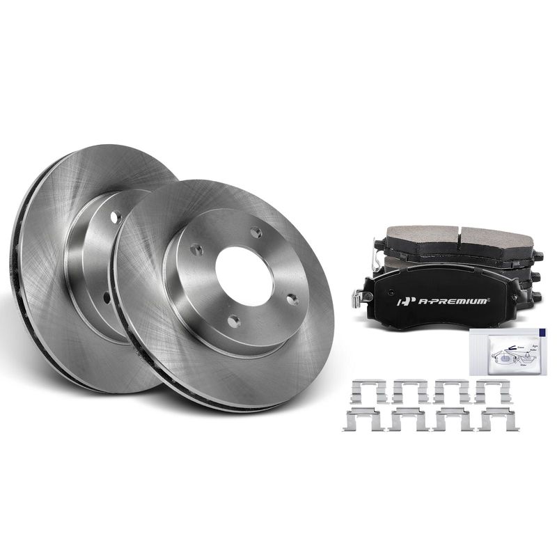 Front Disc Brake Rotors & Ceramic Brake Pads for Nissan Sentra 2000-2006 L4 1.8L