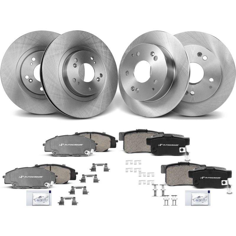 Front & Rear Disc Brake Rotors & Ceramic Brake Pads for Acura RSX 02-06 TYPE-S