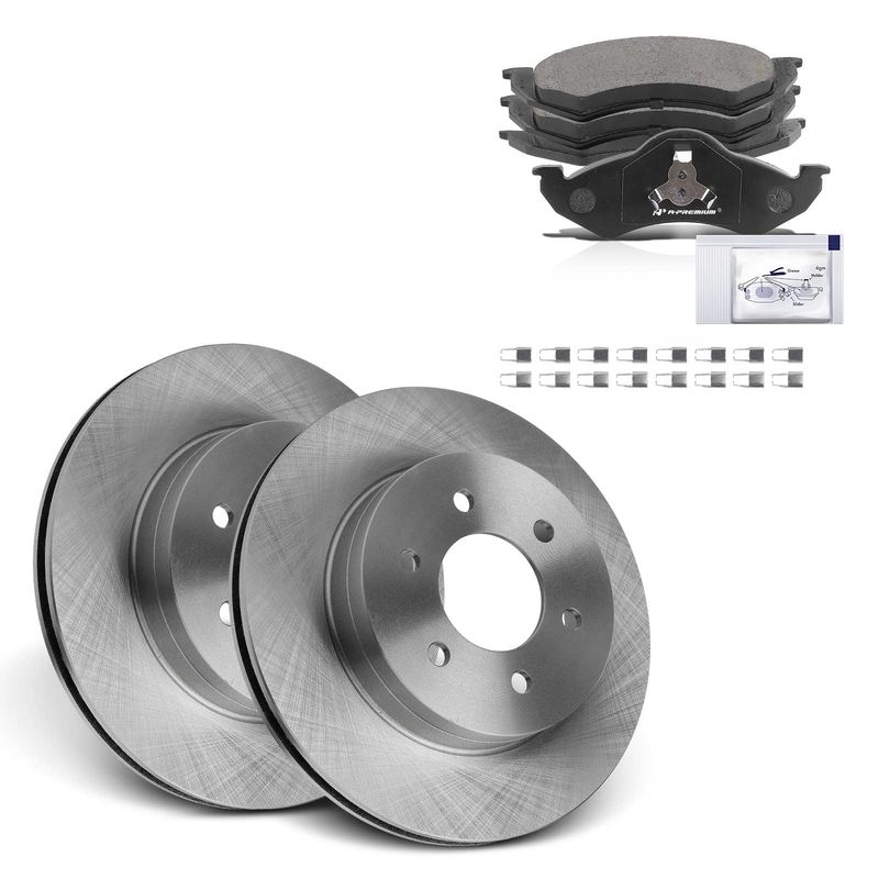 Front Disc Brake Rotors & Ceramic Brake Pads for Dodge Dakota Durango 2000-2002