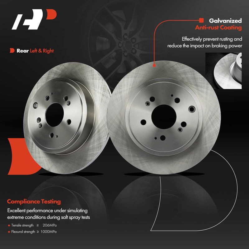 Rear Disc Brake Rotors for Honda Ridgeline 2006-2014 V6 3.5L