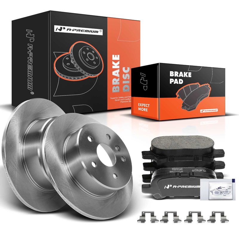 Rear Disc Brake Rotors & Ceramic Brake Pads for Toyota Avalon 2000-2004 V6 3.0L