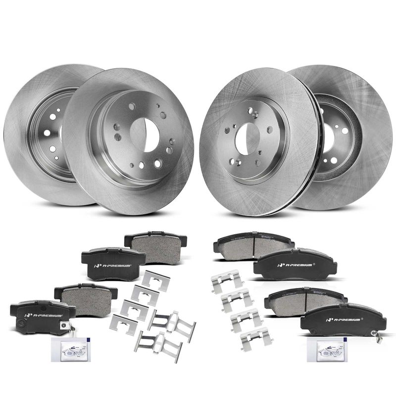 Front & Rear Disc Brake Rotors & Ceramic Brake Pads for Lexus TL 1999-2003