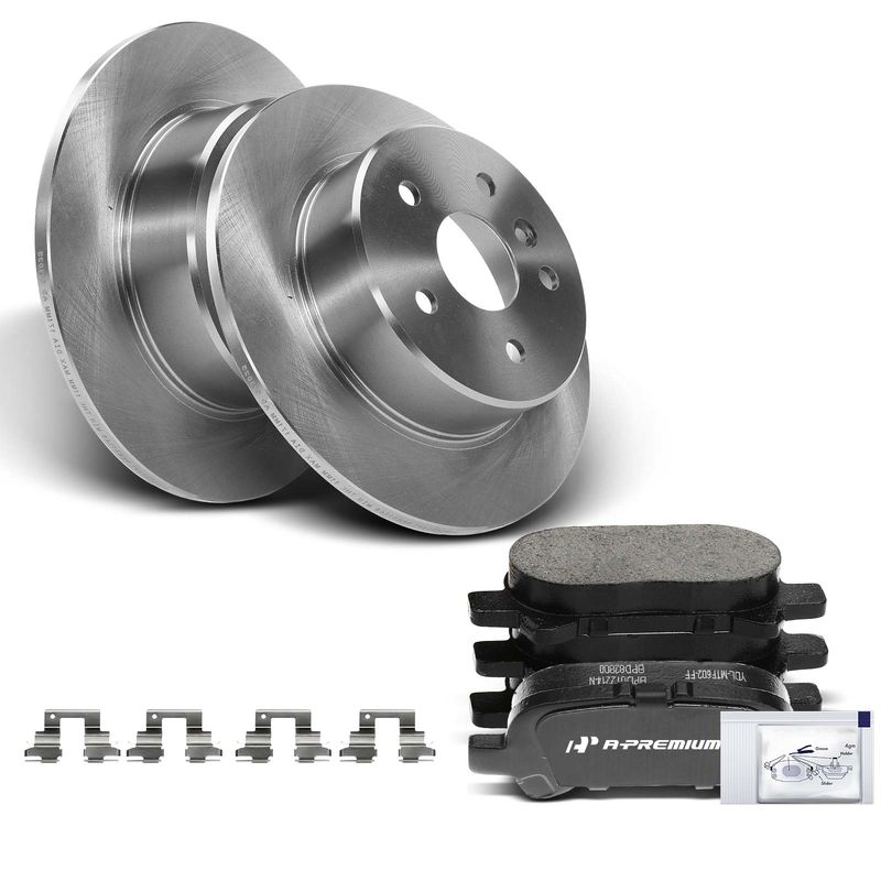 Rear Disc Brake Rotors & Ceramic Brake Pads for Toyota Avalon 2000-2004 V6 3.0L