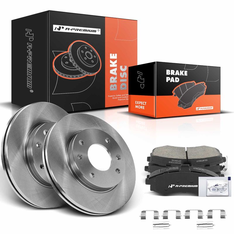 Front Disc Brake Rotors & Ceramic Brake Pads for Hyundai Elantra 2002-2005