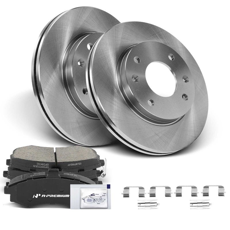 Front Disc Brake Rotors & Ceramic Brake Pads for Hyundai Elantra 2002-2005
