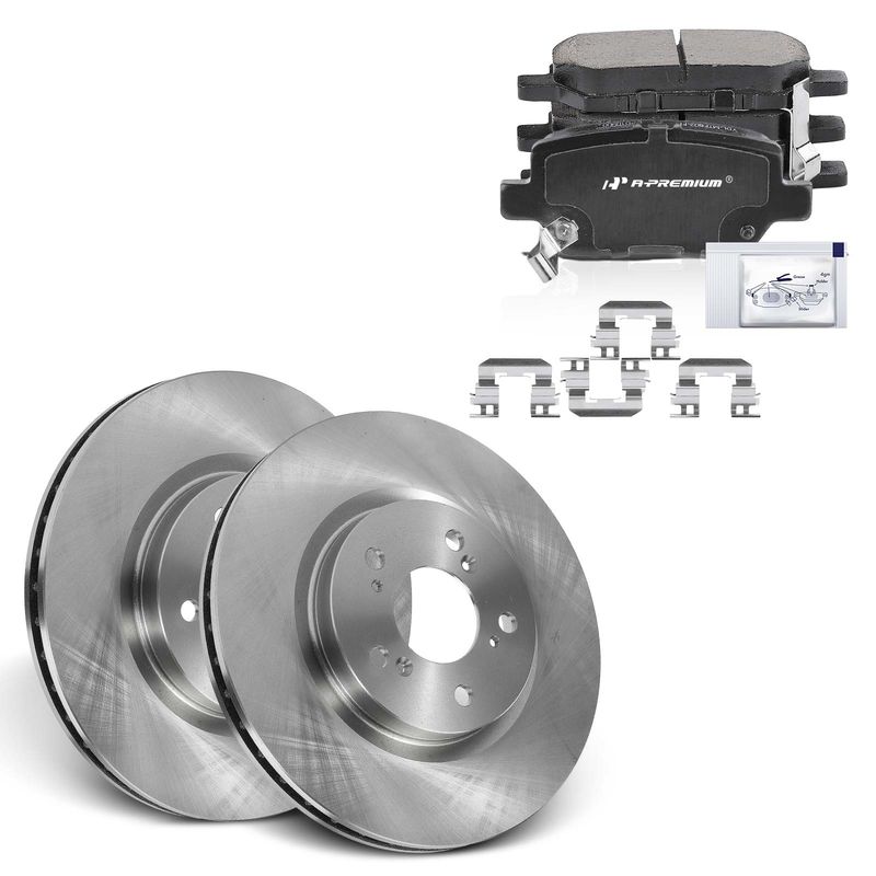 Front Disc Brake Rotors & Ceramic Brake Pads for Acura RL 2005-2012 V6 3.5L