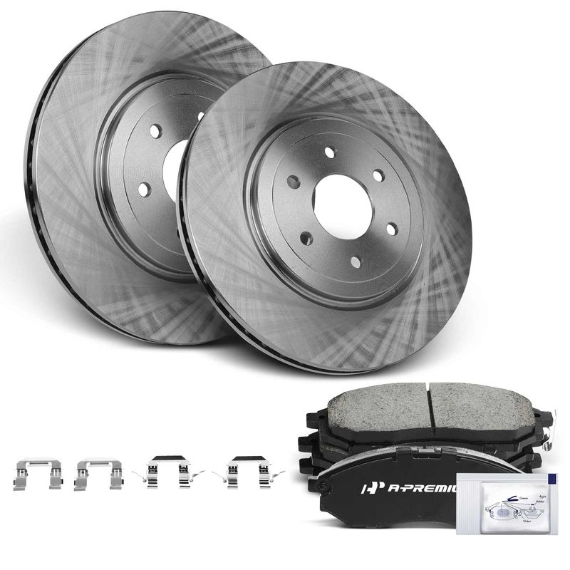 Front Disc Brake Rotors & Ceramic Brake Pads for Nissan Pathfinder 2008-2012 5.6L