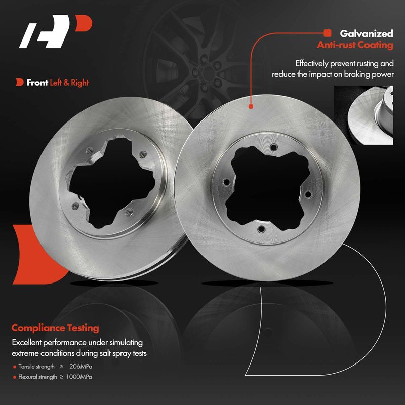 Front Disc Brake Rotors for Honda Accord 1990-1997 Acura CL 1997 L4 2.2L