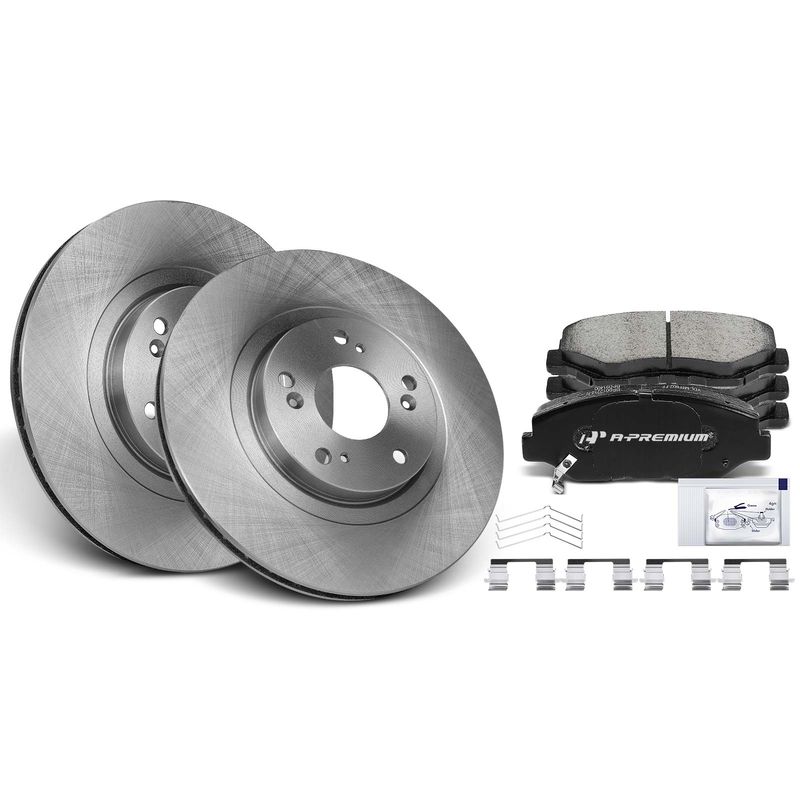 Front Disc Brake Rotors & Ceramic Brake Pads for Acura ILX 2013-2015 Honda 2.4L