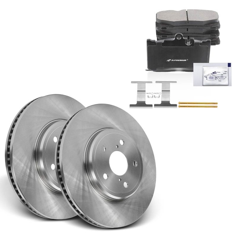 Front Disc Brake Rotors & Ceramic Brake Pads for Lexus LS430 2001-2006 Base 4.3L