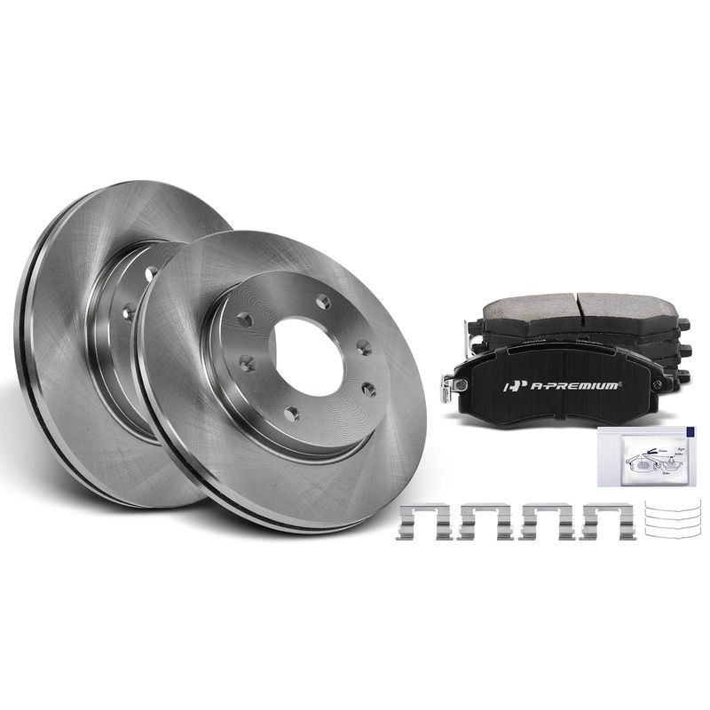 Front Disc Brake Rotors & Ceramic Brake Pads for Hyundai Elantra Tiburon L4 2.0L