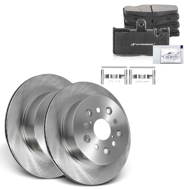 Rear Disc Brake Rotors & Ceramic Brake Pads for Lexus LS430 2001-2006 V8 4.3L