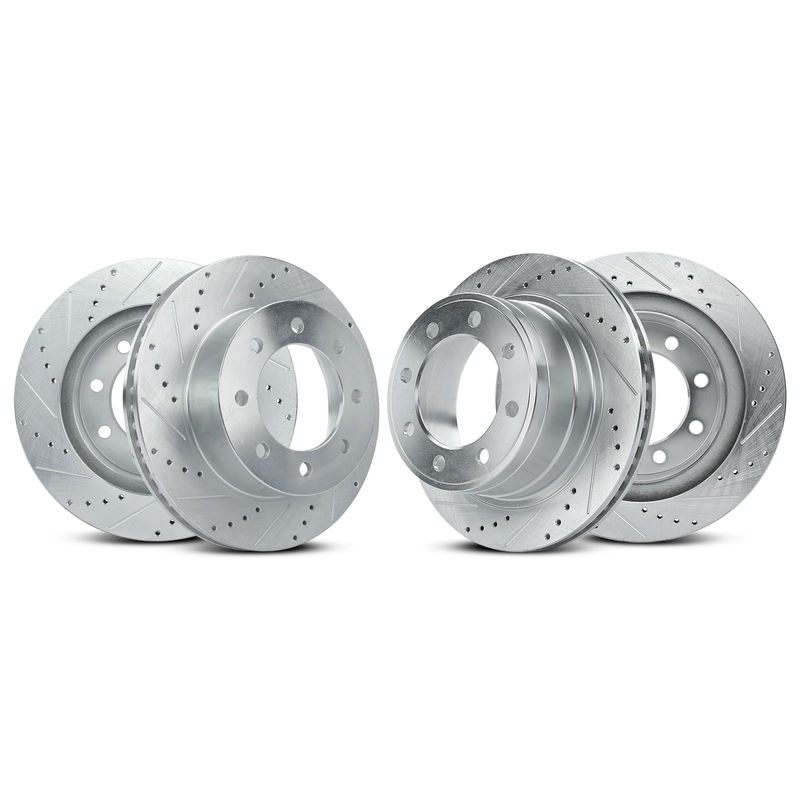 Front & Rear Drilled & Slotted Disc Brake Rotors for Dodge Ram 1500 2500 3500