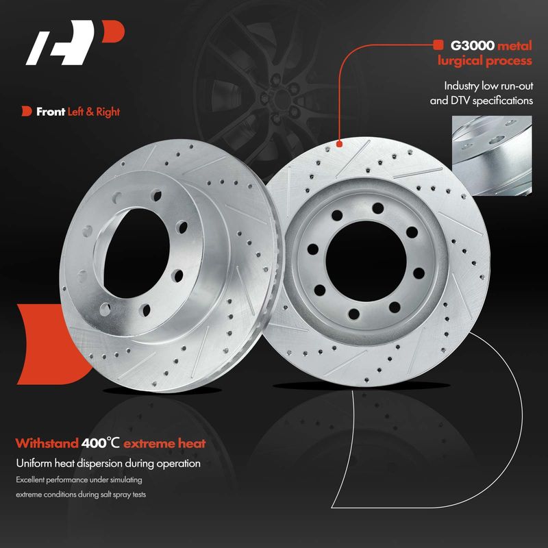 Front & Rear Drilled & Slotted Disc Brake Rotors for Dodge Ram 1500 2500 3500