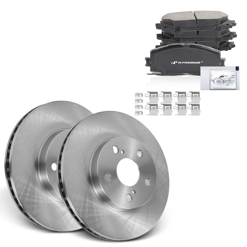 Front Disc Brake Rotors & Ceramic Brake Pads for Lexus CT200h Toyota Prius 1.8L