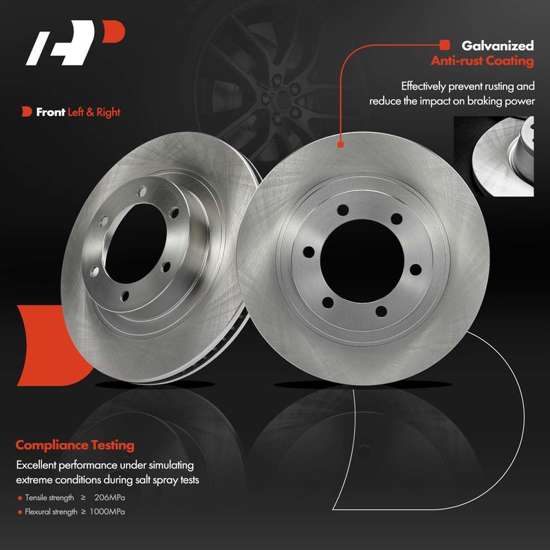 Front Disc Brake Rotors for Toyota 4Runner Lexus GX470 2003-2009 V8 4.7L 338mm