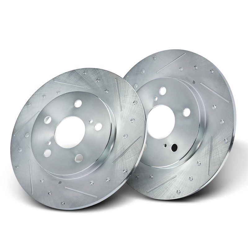 Rear Drilled Disc Brake Rotors for Toyota Matrix 09-14 Pontiac Vibe Scion iM xB