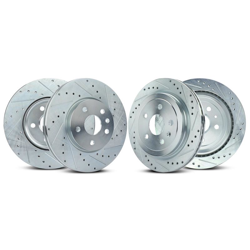 Front & Rear Drilled Disc Brake Rotors for Chevrolet Camaro 2010-2015 V6 3.6L