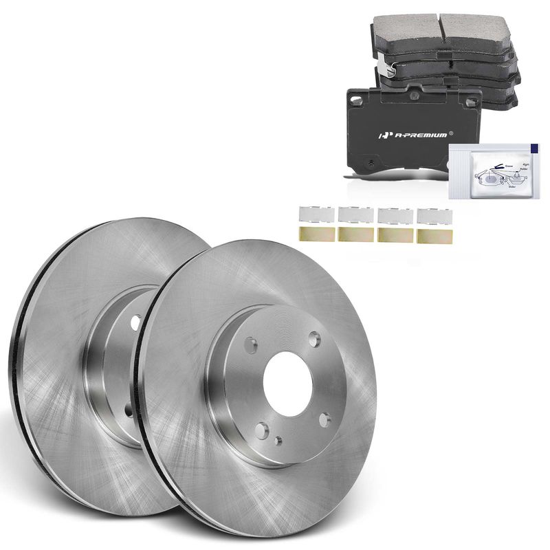 Front Disc Brake Rotors & Ceramic Brake Pads for Ford Escort 1991-2002 Mazda MX-3