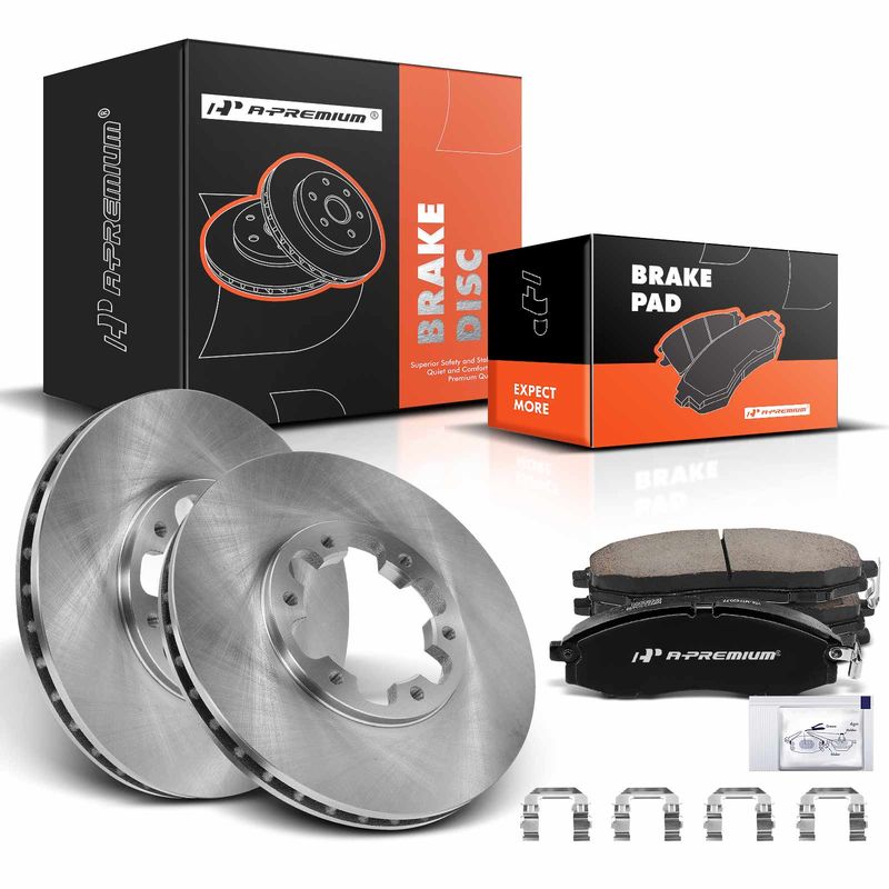Front Disc Brake Rotors & Ceramic Brake Pads for Nissan Frontier 03-04 Xterra